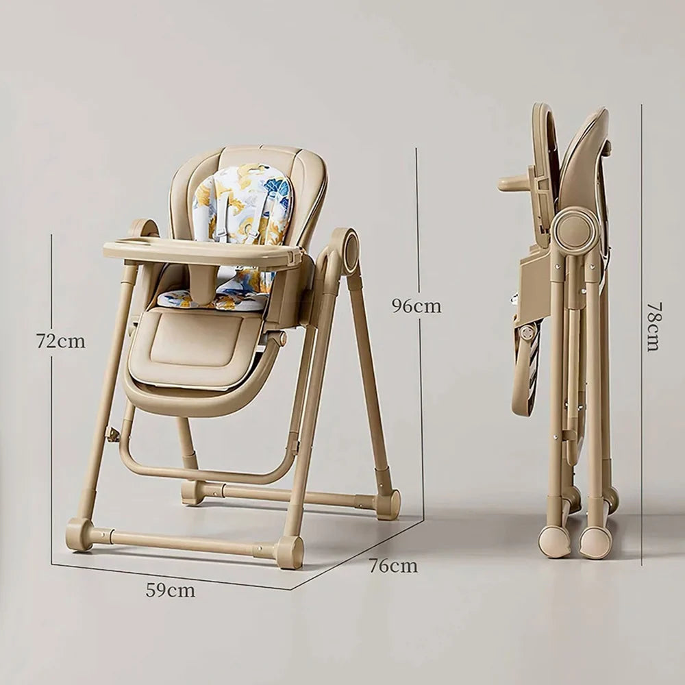 Silla Alta Plegable para Bebé 2 en 1 – Portátil y Multifunción