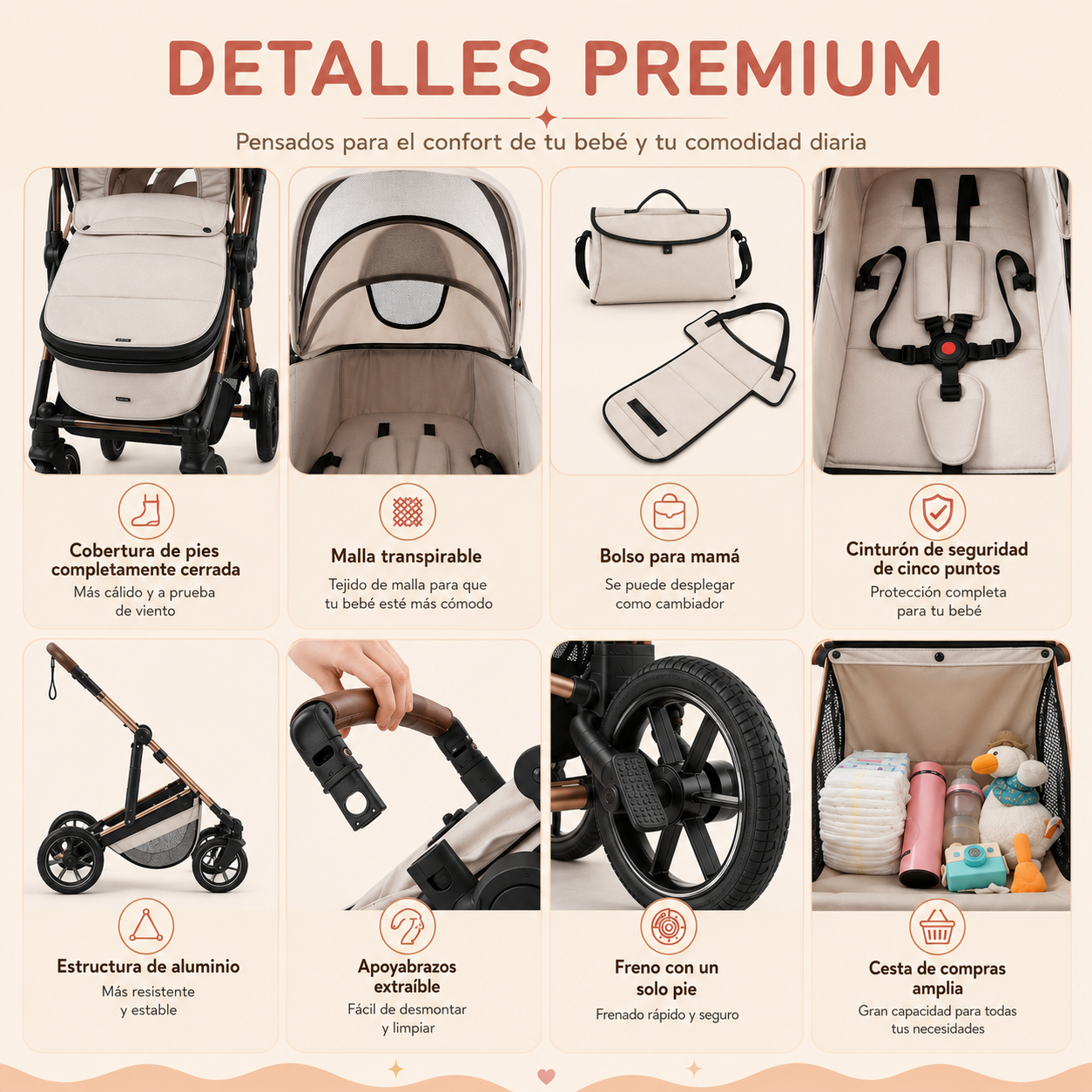Carrito bebé 3 en 1 - URANO