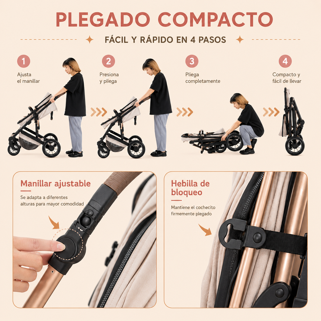 Carrito bebé 3 en 1 - URANO