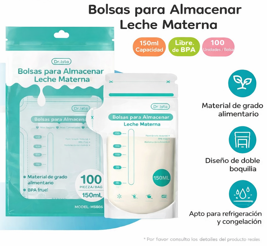 Bolsas de Almacenamiento de Leche Materna – 100 Unidades