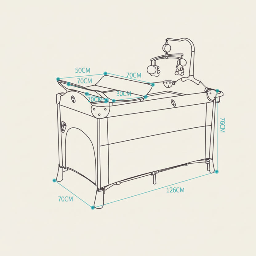 Cuna Plegable Multifuncional para Bebé