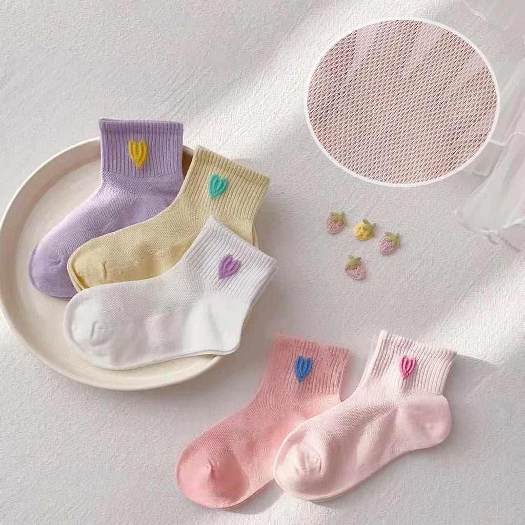 Calcetines de Bebé con Corazones – Pack de 5 Pares