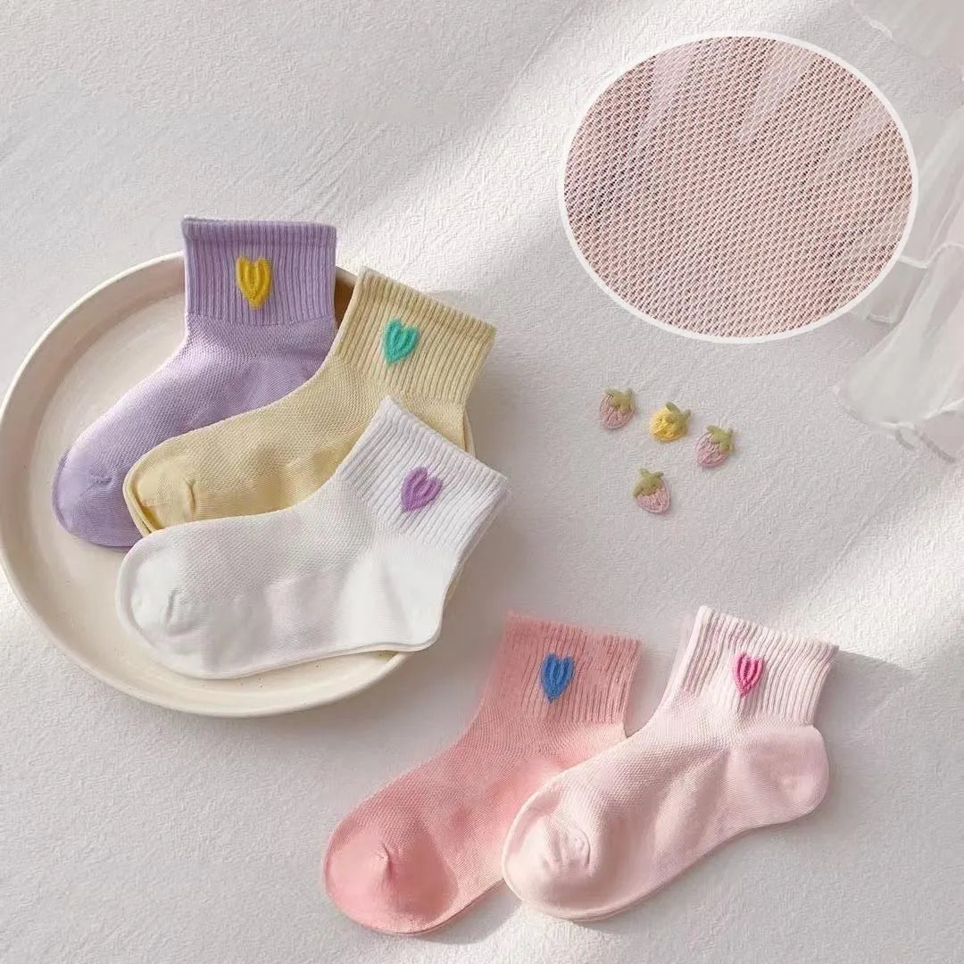 Calcetines de Bebé con Corazones – Pack de 5 Pares