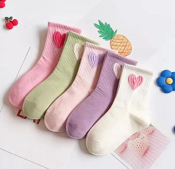 Calcetines de Bebé con Corazones – Pack de 5 Pares
