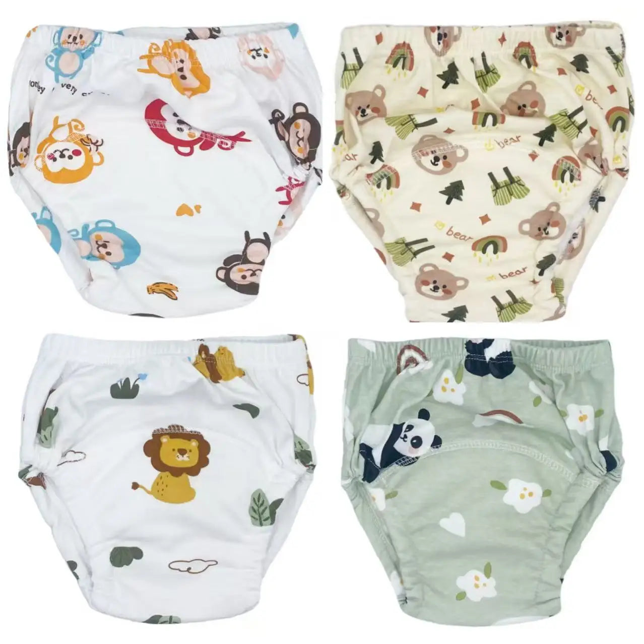 Pañales de Aprendizaje Impermeables Reutilizables para Bebé - Pack 4 Unidades