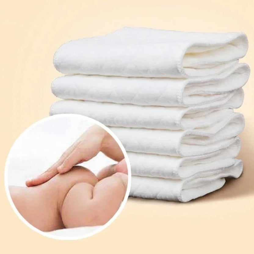 Pañales de Algodón Reutilizables Lavables para Bebé - Pack 10 Unidades