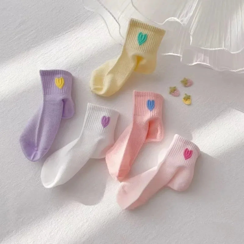 Calcetines de Bebé con Corazones – Pack de 5 Pares