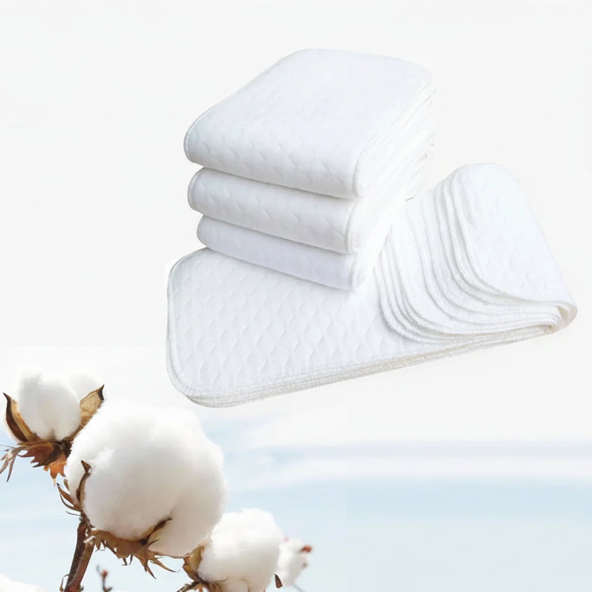 Pañales de Algodón Reutilizables Lavables para Bebé - Pack 10 Unidades