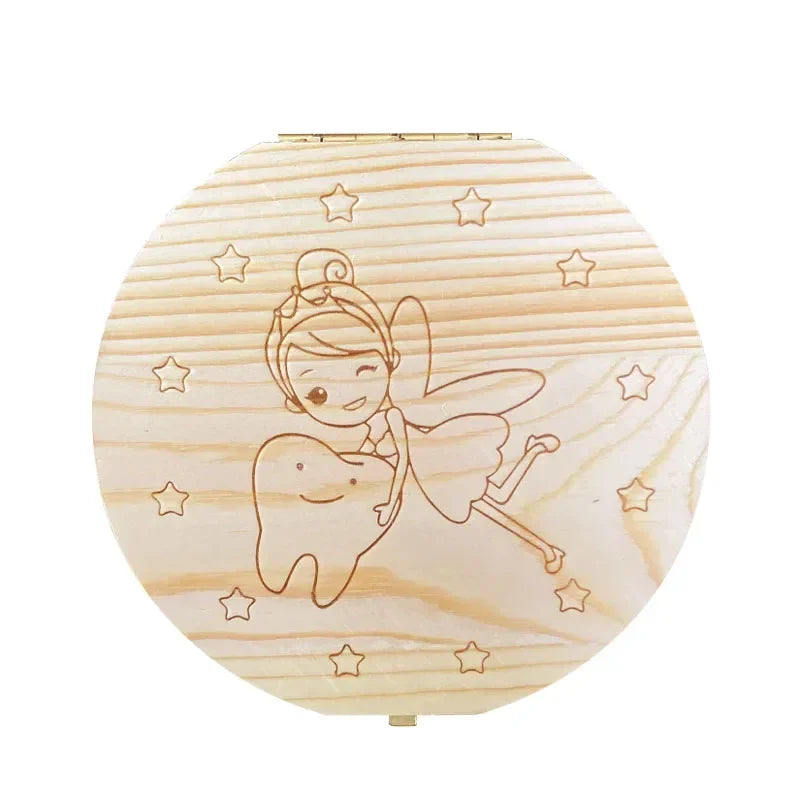 Caja de Dientes de Bebé de Madera