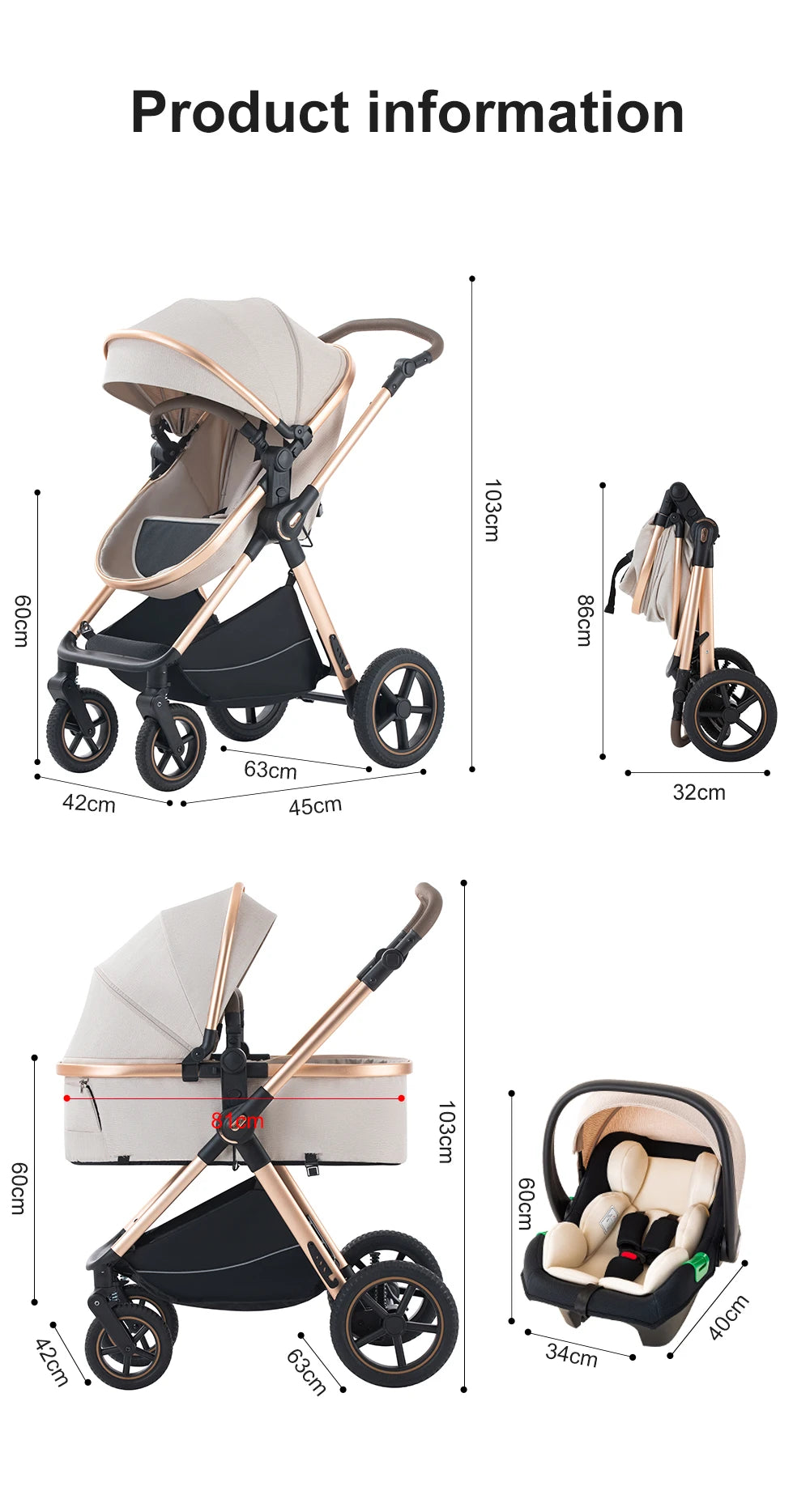 Carrito bebé 3 en 1 - ASTRO