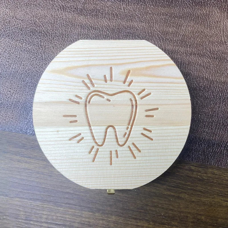 Caja de Dientes de Bebé de Madera