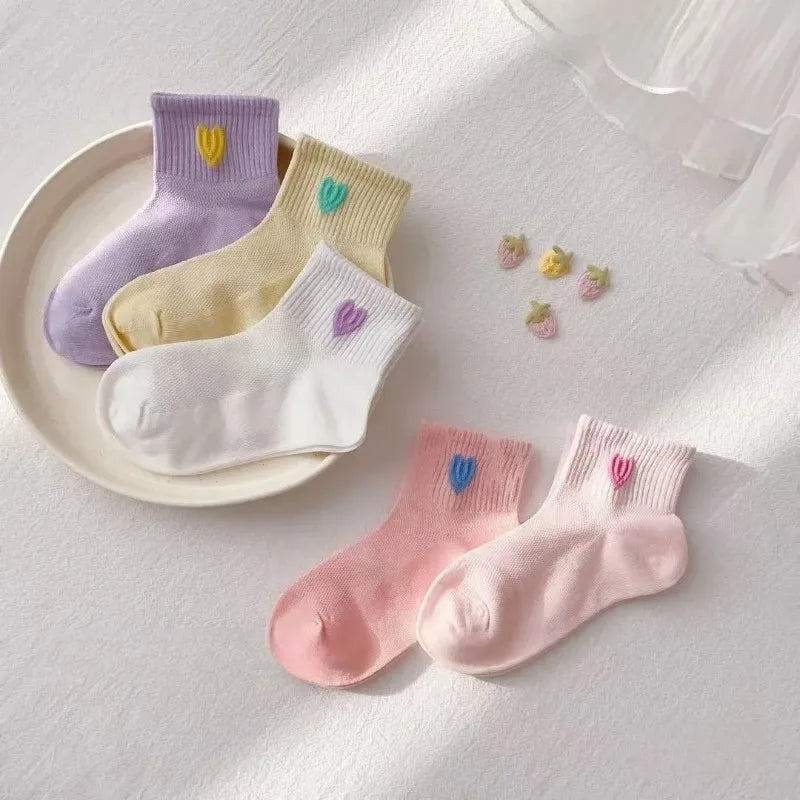 Calcetines de Bebé con Corazones – Pack de 5 Pares