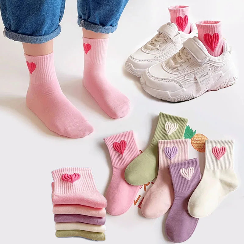 Calcetines de Bebé con Corazones – Pack de 5 Pares