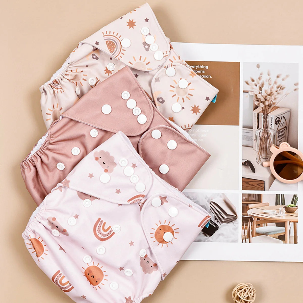 Pañales de Tela Reutilizables Lavables para Bebé - Pack 3 Unidades