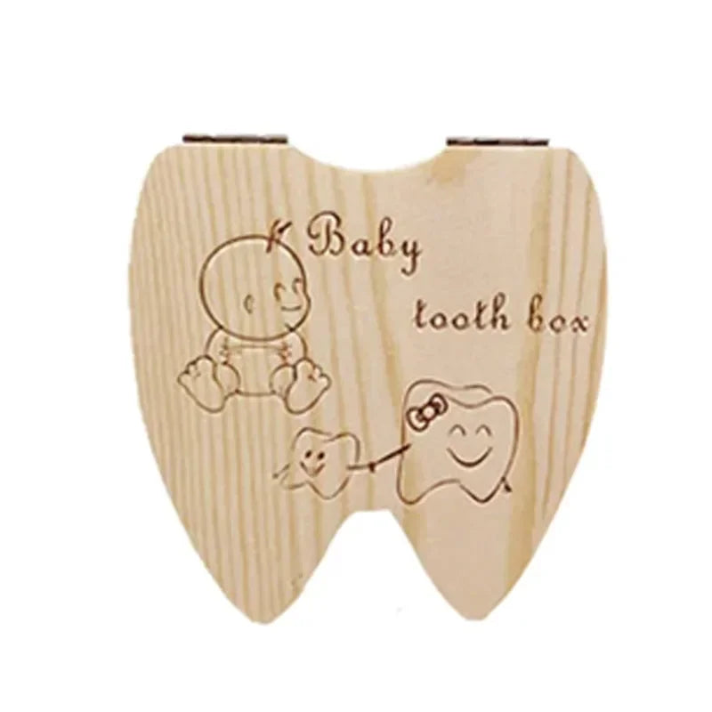 Caja de Dientes de Bebé de Madera