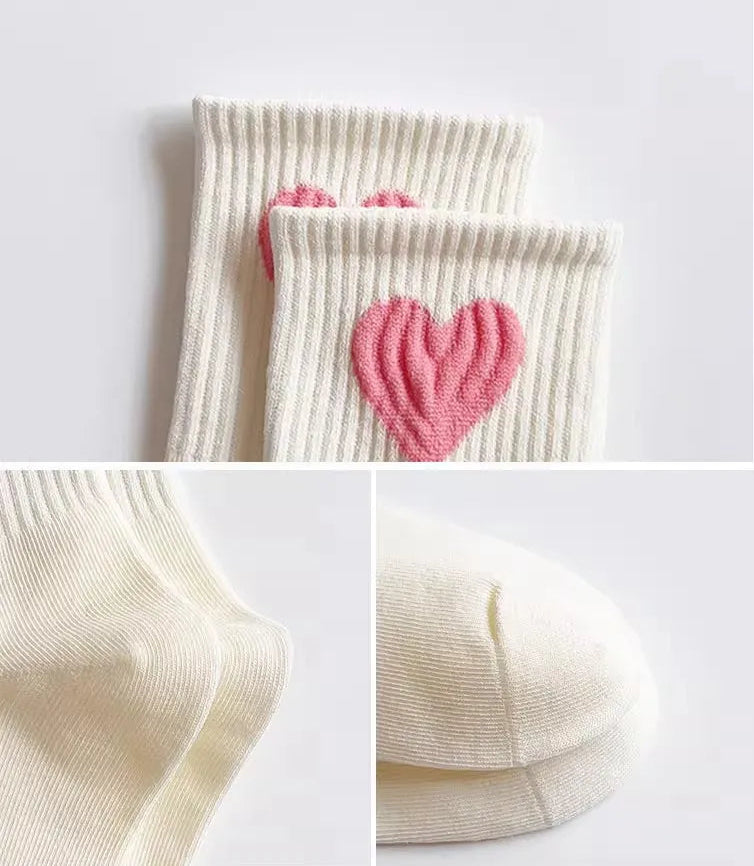 Calcetines de Bebé con Corazones – Pack de 5 Pares