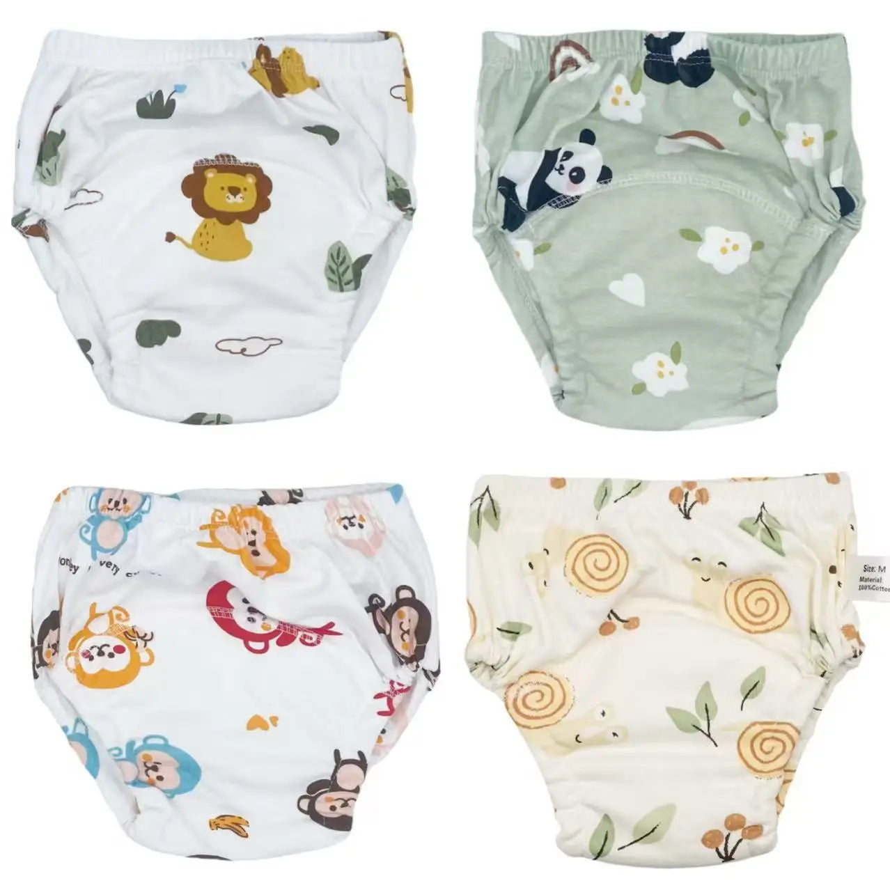 Pañales de Aprendizaje Impermeables Reutilizables para Bebé - Pack 4 Unidades