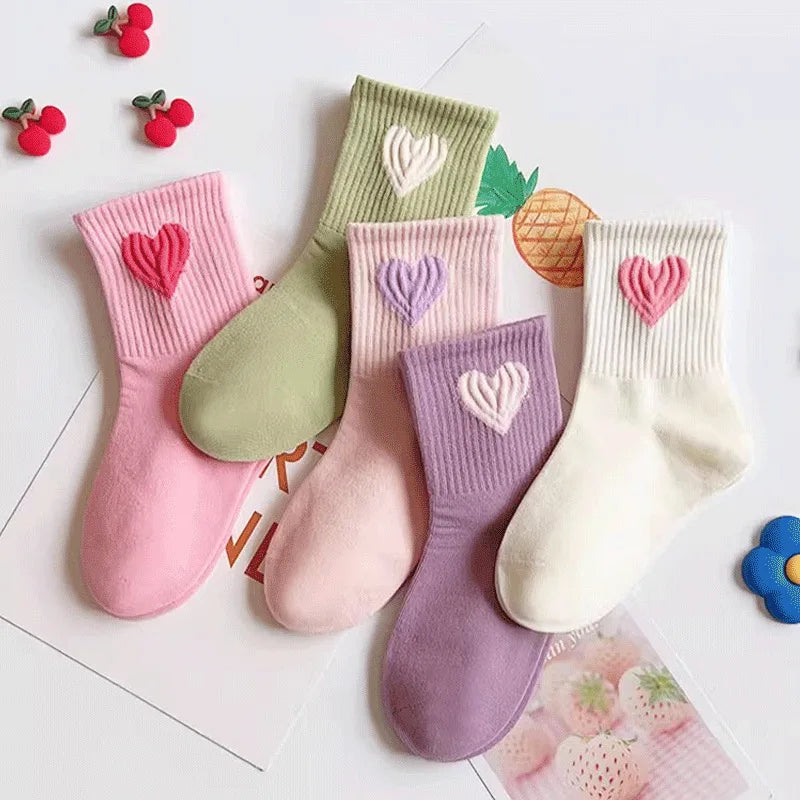 Calcetines de Bebé con Corazones – Pack de 5 Pares